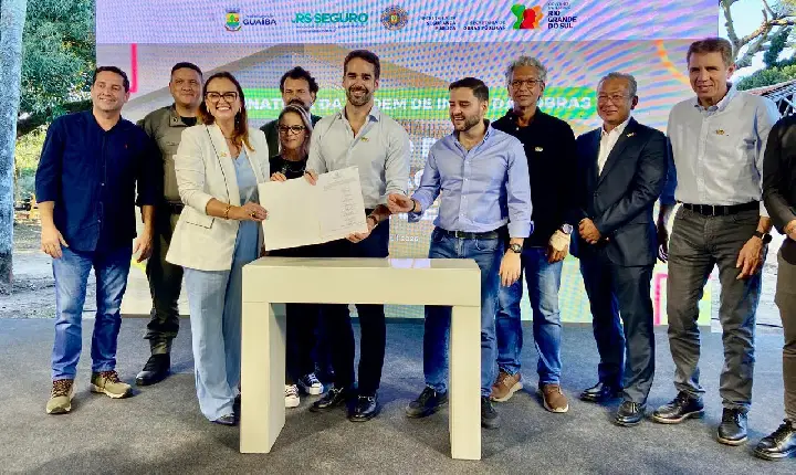 Com investimento de R$ 16,6 milhões, Eduardo Leite assina início de obras da nova sede da Brigada Militar em Guaíba