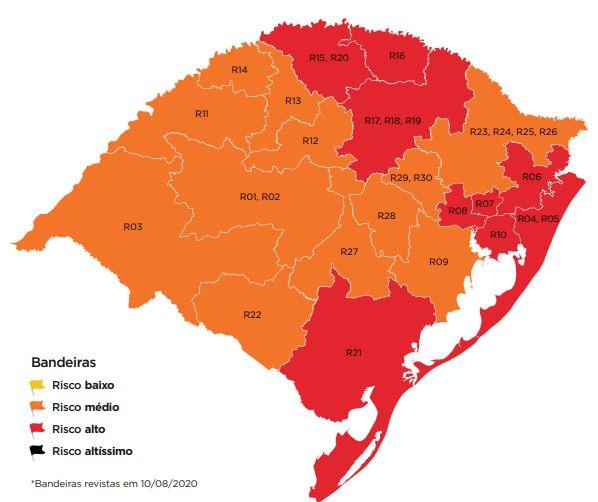 Guaíba volta para bandeira laranja no mapa definitivo