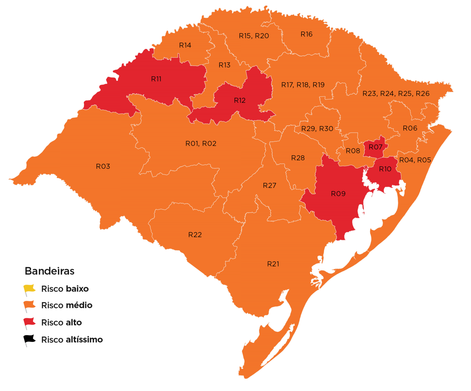 Guaíba retorna para bandeira vermelha em mais um mapa preliminar