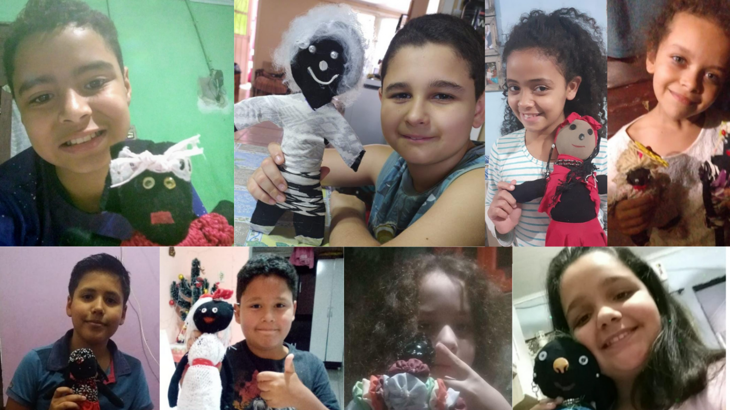 Alunos da escola Otero Paiva Guimarães confeccionam bonecos de pano negros