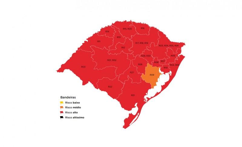 Guaíba é a única região em bandeira laranja no mapa prévio do Distanciamento Controlado