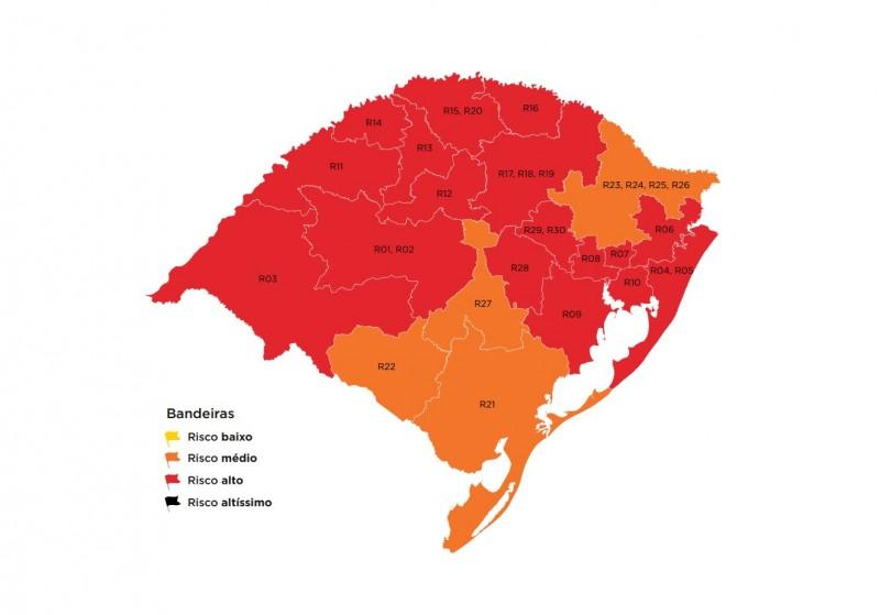 Estado mantém Guaíba e mais 16 regiões em bandeira vermelha no Distanciamento Controlado