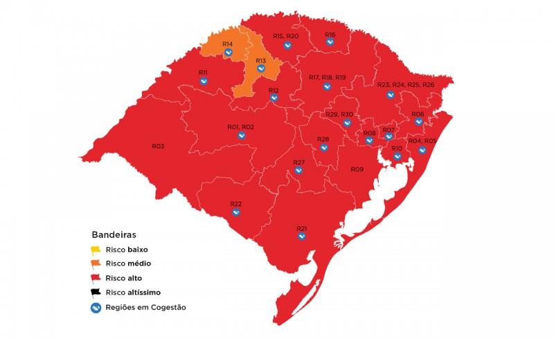 Guaíba volta para bandeira vermelha no mapa preliminar do Distanciamento Controlado