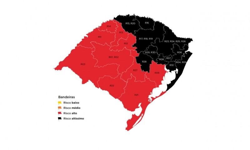 RS vive o pior momento da pandemia e Guaíba continua na bandeira vermelha no mapa prévio