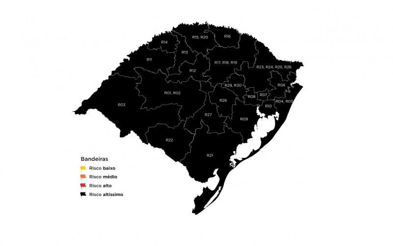 Mortes por covid-19 cresceram 70% na região de Guaíba; RS continua em bandeira preta