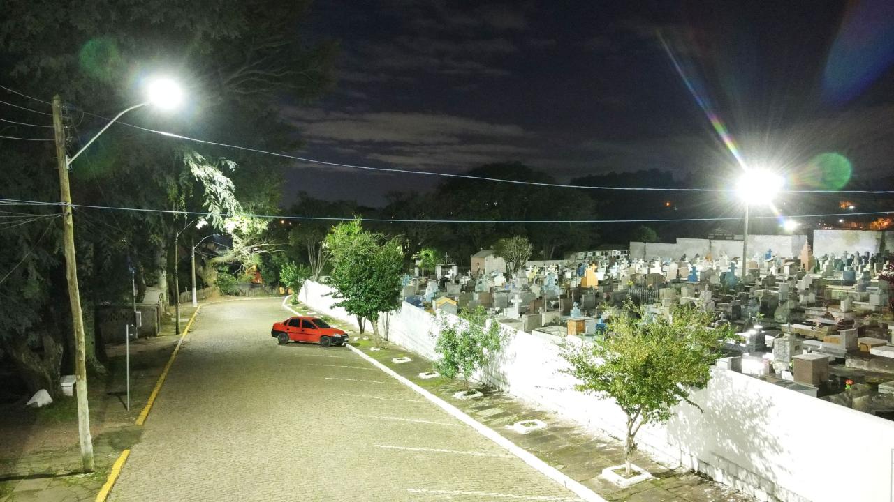 Prefeitura de Guaíba instala iluminação LED no cemitério municipal