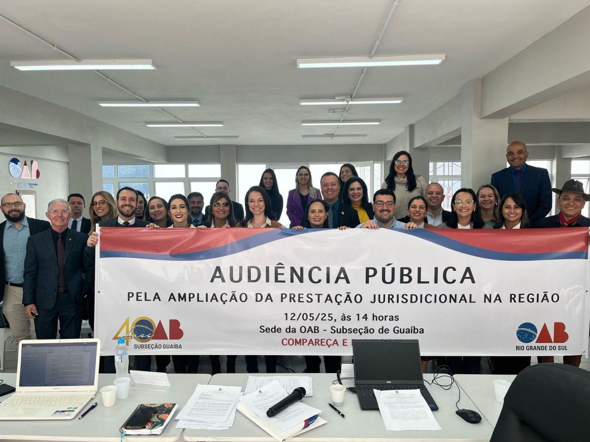 OAB Guaíba realizará a 1ª Audiência Pública pela ampliação da prestação jurisdicional na região