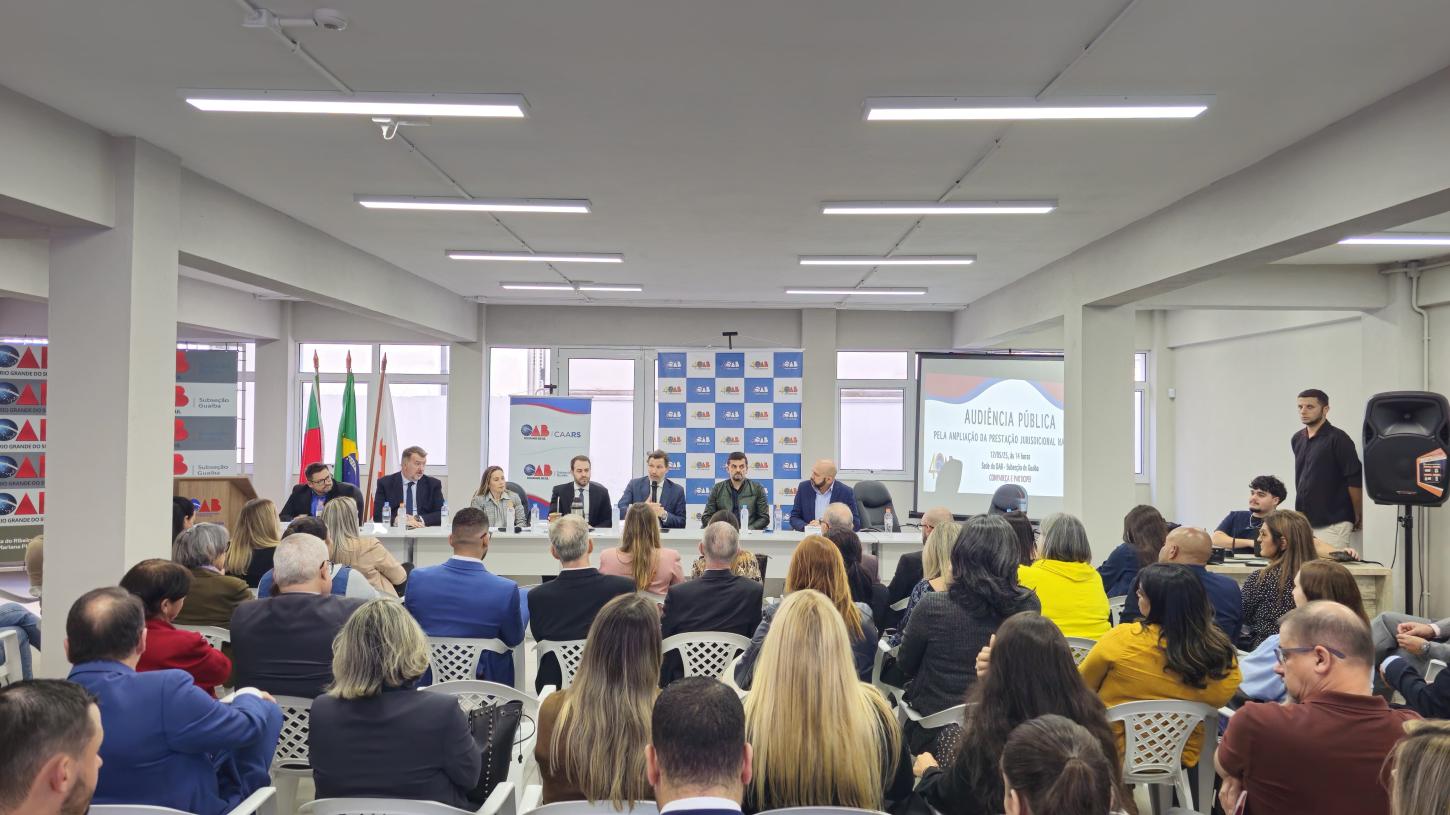 OAB realiza audiência pública para debater a ampliação da prestação jurisdicional em Guaíba e região