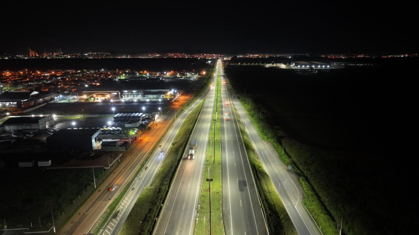 Prefeitura de Guaíba inaugura nova iluminação de LED no trecho da BR-116