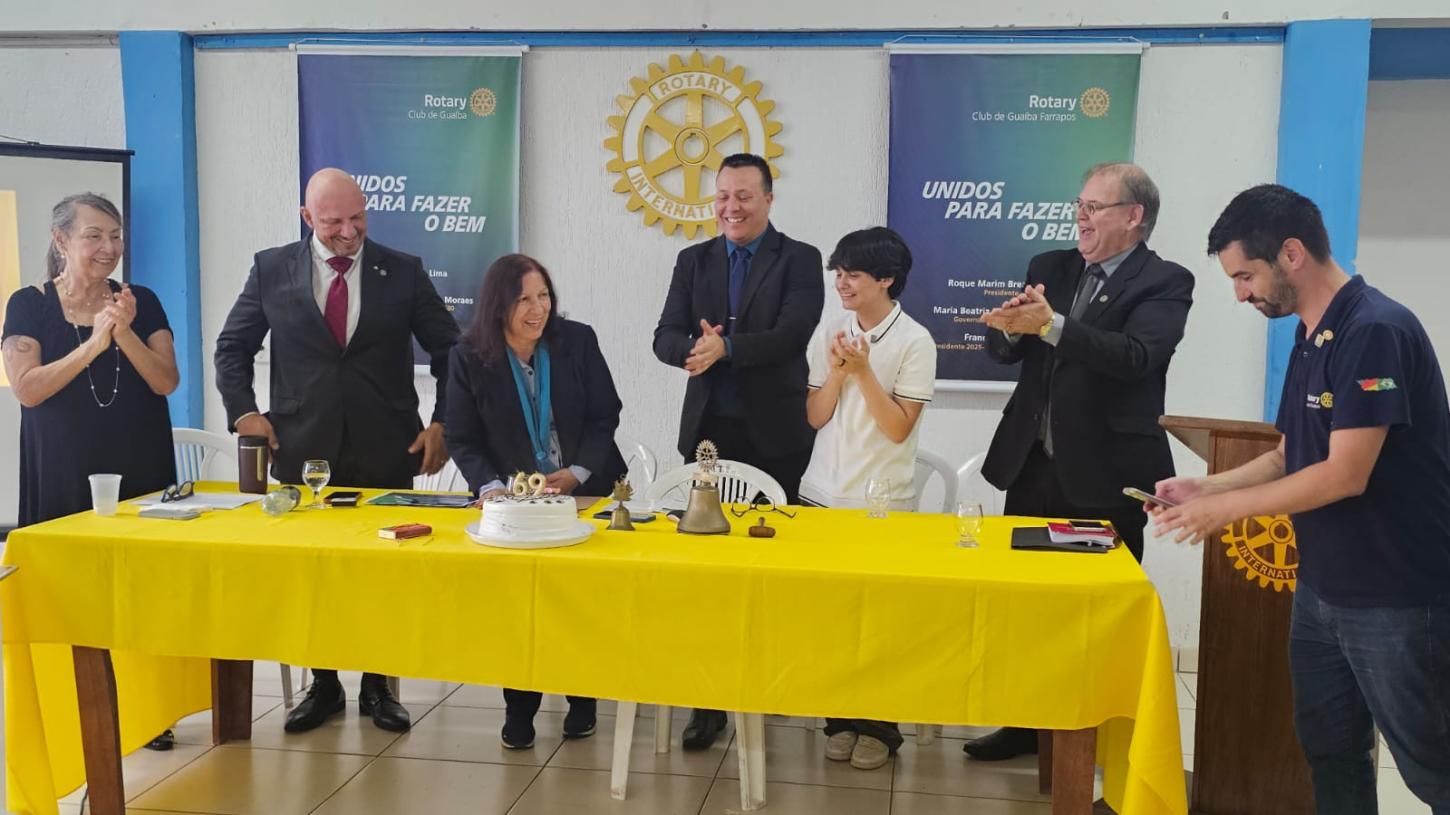 Rotary Guaíba comemora 69 anos de história e solidariedade durante visita da governadora