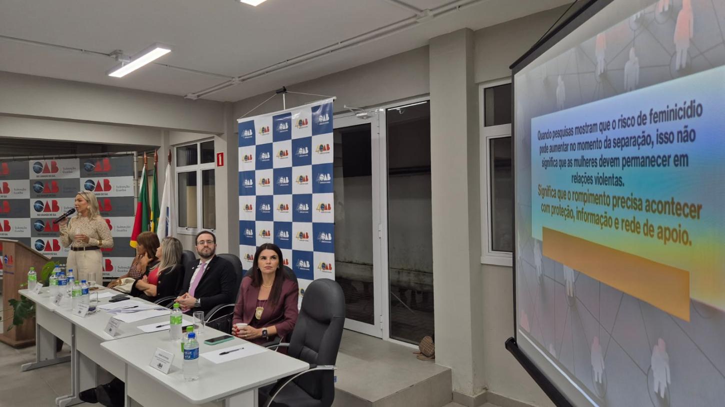 Seminário de combate à violência contra a mulher lota auditório da OAB Guaíba